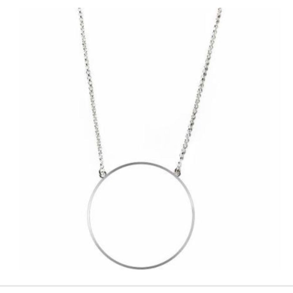Lele Sadoughi Silver Circle Necklace